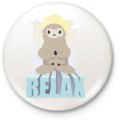 printfashion Relax Alpaca - Kitűző, hűtőmágnes - Fehér (5331191)