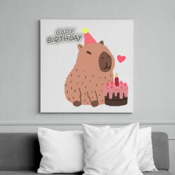 printfashion Capy bday - Vászonkép - Fehér (14135395)