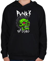 printfashion Punks not dead - Gyerek kapucnis pulóver - Fekete (5340795)