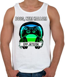printfashion Bocs nem hallom, épp játszok - Férfi atléta - Fehér (6316348)