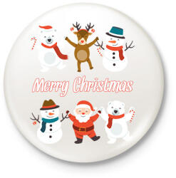 printfashion Merry Christmas - Kitűző, hűtőmágnes - Fehér (10926731)