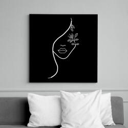printfashion Női arc 02 - Vászonkép - Fekete (11696185)