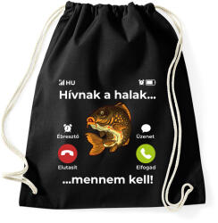 printfashion Hívnak a halak - Sportzsák, Tornazsák - Fekete (12540017)