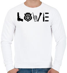 printfashion Love Police - Férfi pulóver - Fehér (2661532)