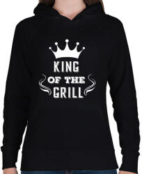 printfashion king of the grill fehér - Női kapucnis pulóver - Fekete (14019108)