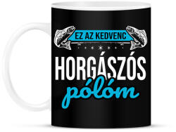 printfashion Ez kedvenc horgászós pólóm - Bögre - Fekete (16396828)