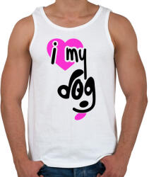 printfashion Szeretem a kutyám - Férfi atléta - Fehér (3143859)