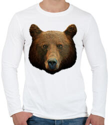 printfashion Grizzly fej - Férfi hosszú ujjú póló - Fehér (11810706)