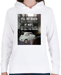 printfashion Macska az autóban - Női kapucnis pulóver - Fehér (109556)