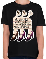 printfashion csoki és cipők - Gyerek póló - Fekete (14248788)