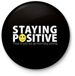 printfashion Pozitív - Kitűző, hűtőmágnes - Fekete (3092113)