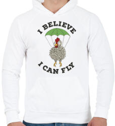 printfashion I believe I can fly - Férfi kapucnis pulóver - Fehér (1737660)