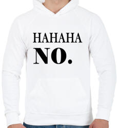 printfashion HAHA No - Férfi kapucnis pulóver - Fehér (1746086)