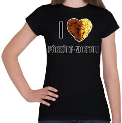 printfashion I love Pörkölt-Nokedli - Női póló - Fekete (9457279)