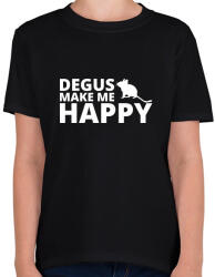 printfashion Degus make me happy - Gyerek póló - Fekete (13430340)
