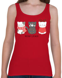 printfashion Meowy Catmas - Női atléta - Cseresznyepiros (5464411)