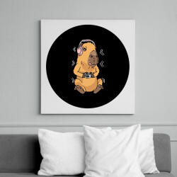 printfashion Gamer capybara - Vászonkép - Fehér (13401961)