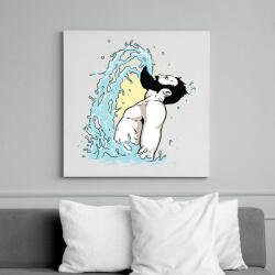 printfashion Szakállas csobbanás - Vászonkép - Fehér (6619879)