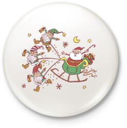 printfashion Mikulás - Kitűző, hűtőmágnes - Fehér (14605844)