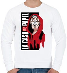 printfashion Casa de papel art - Férfi pulóver - Fehér (4647905)