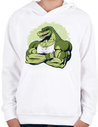 printfashion Kigyúrt krokodil - Gyerek kapucnis pulóver - Fehér (14949367)