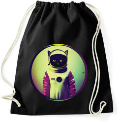 printfashion Macska asztronauta - Sportzsák, Tornazsák - Fekete (11707635)