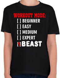 printfashion Workout mode: BEAST - Gyerek póló - Fekete (952072)