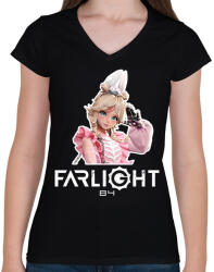 printfashion Farlight84 - Maychelle - Női V-nyakú póló - Fekete (16027442)
