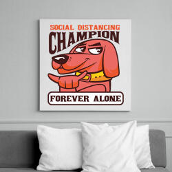 printfashion Kutya - forever alone - Vászonkép - Fehér (6634997)