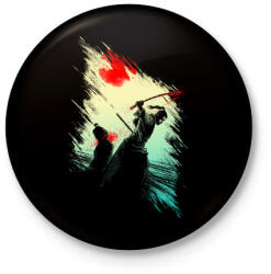 printfashion Szamuráj Finálé - Kitűző, hűtőmágnes - Fekete (3090607)