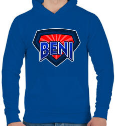 printfashion BENI - Férfi kapucnis pulóver - Királykék (10021053)