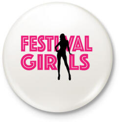 printfashion Fesztivál csajok - Kitűző, hűtőmágnes - Fehér (3080725)