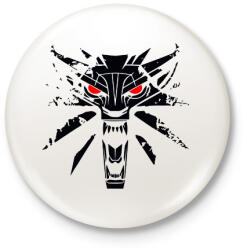 printfashion Witcher - Vaják - Kitűző, hűtőmágnes - Fehér (5753157)