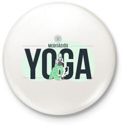 printfashion Meditációs jóga - Kitűző, hűtőmágnes - Fehér (6348054)