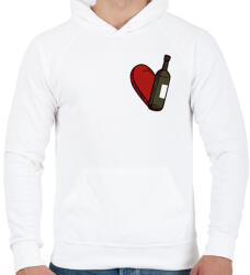 printfashion Borász szív - Férfi kapucnis pulóver - Fehér (7301330)