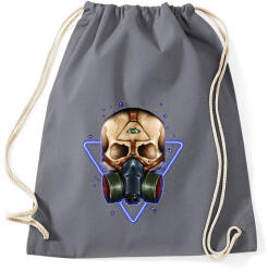 printfashion Gázmaszkos koponya - Sportzsák, Tornazsák - Grafitszürke (258623)