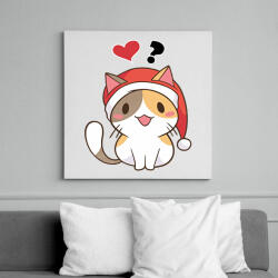 printfashion Cica - szeretsz ? - Vászonkép - Fehér (6634707)