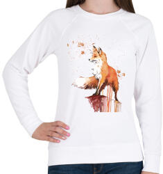 printfashion Painted Fox - Női pulóver - Fehér (1248147)