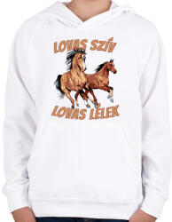 printfashion Lovas szív, lovas lélek - Gyerek kapucnis pulóver - Fehér (2748248)