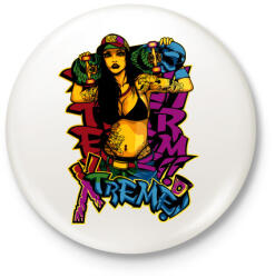 printfashion Deszkás - skater lány graffiti - Kitűző, hűtőmágnes - Fehér (4667691)