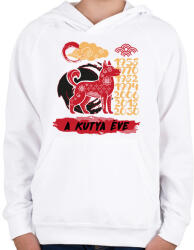 printfashion A kutya éve - Gyerek kapucnis pulóver - Fehér (7614566)