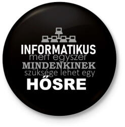 printfashion ithero-hu-dark - Kitűző, hűtőmágnes - Fekete (3094713)