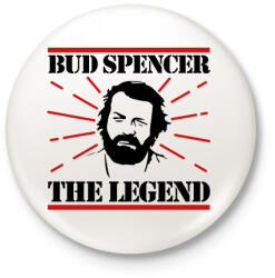 printfashion Bud Spencer - The legend - Kitűző, hűtőmágnes - Fehér (9829551)
