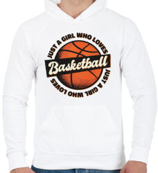 printfashion Kosár rajongó lány - Basketball fan girl - Férfi kapucnis pulóver - Fehér (4366849)