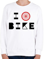 printfashion I love bike (black) - Gyerek pulóver - Fehér (7430568)