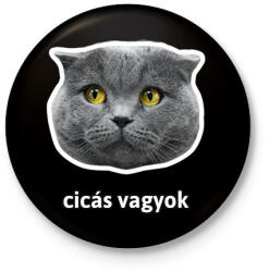 printfashion cicás vagyok - Kitűző, hűtőmágnes - Fekete (10150967)