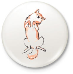 printfashion Akita - Kitűző, hűtőmágnes - Fehér (4834368)