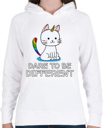 printfashion Dare to be different - Női kapucnis pulóver - Fehér (9459762)