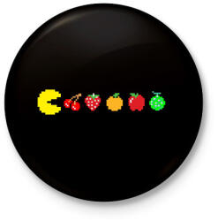 printfashion PacMan - Kitűző, hűtőmágnes - Fekete (14764616)