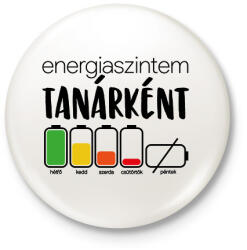 printfashion Energiaszintem Tanárként - Kitűző, hűtőmágnes - Fehér (16549970)